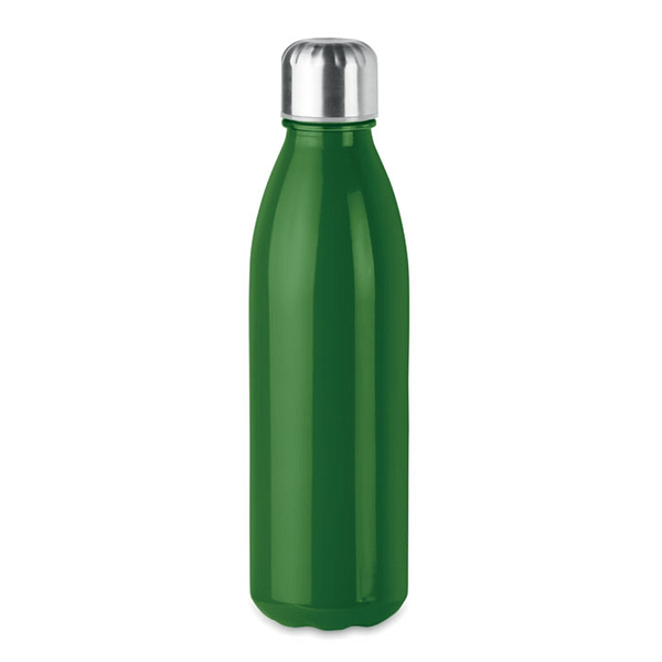 Water bottle with logo ASPEN GLASS Glass drinking bottle with stainless steel lid. Not suitable for carbonated drinks. Capacity: 650 ml. Leak free. Available color: Green, Transparent Grey, Red, Orange, Royal Blue, Transparent Blue, White, Transparent, Black Dimensions: Ã˜6.5X25CM Height: 26 cm Diameter: 6.5 cm Volume: 1.764 cdm3 Gross Weight: 0.44 kg Net Weight: 0.359 kg Magnus Business Gifts is your partner for merchandising, gadgets or unique business gifts since 1967. Certified with Ecovadis gold!