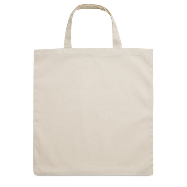 Gadget with logo Totebag MARKETA + Cotton shopping bag with short handles. 140gr/mÂ². Produced under a certified standard for the use of harmful substances in textile. Available color: Beige Dimensions: 38X42 CM Width: 42 cm Length: 38 cm Volume: 0.273 cdm3 Gross Weight: 0.06 kg Net Weight: 0.056 kg Magnus Business Gifts is your partner for merchandising, gadgets or unique business gifts since 1967. Certified with Ecovadis gold!
