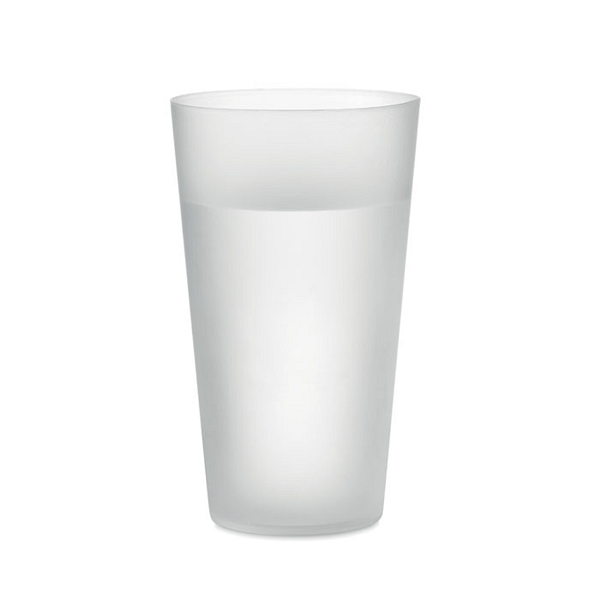 Cup with logo FESTA Reusable PP event cup for festivals with frosted finish. Capacity 550 ml. Using reusable drinkware is a sustainable choice to help prevent unnecessary waste. With throwaway plastics becoming less popular, these reusable cups are the perfect solution to any event, party and festival. Available color: Transparent White, Black, White Dimensions: Ã˜8X14 CM Height: 14 cm Diameter: 8 cm Volume: 0.122 cdm3 Gross Weight: 0.029 kg Net Weight: 0.026 kg Magnus Business Gifts is your partner for merchandising, gadgets or unique business gifts since 1967. Certified with Ecovadis gold!