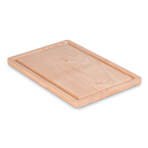 Gadget with logo Cutting Board ELLWOOD Large cutting board with groove, manufactured in EU from Alder wood Made from 1 piece of wood, 100% natural. Available color: Wood Dimensions: 30X20X1,2CM Width: 20 cm Length: 30 cm Height: 1.2 cm Volume: 1.008 cdm3 Gross Weight: 0.403 kg Net Weight: 0.35 kg Magnus Business Gifts is your partner for merchandising, gadgets or unique business gifts since 1967. Certified with Ecovadis gold!