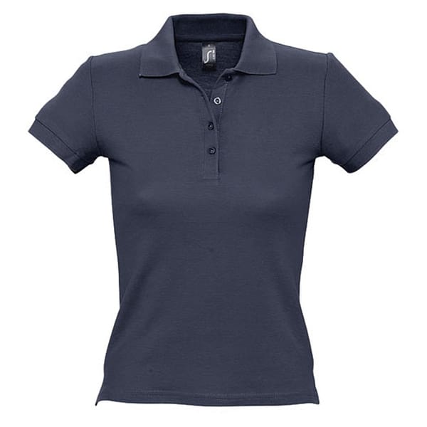 Polo shirt with logo People women Women's Polo Pique t-shirt with logo in slightly heavier fabric. Ribbed collar and cuffs, taped neck seam, fitted cut with sewn side seam. 4 Tone-on-tone buttons, straight at the hem with side slits. Fabric details: 210g/m² 100% combed ring-spun cotton. OEKO-TEX.  Depending on the surface we can use embroidery, engraving, 360° imprint or screen print.