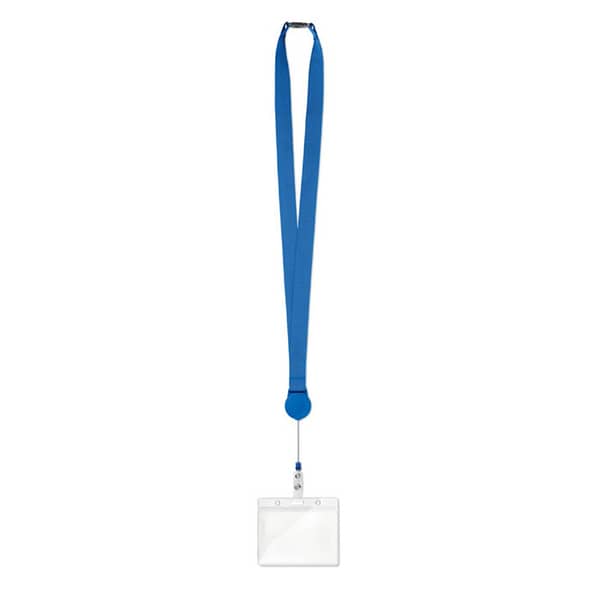 Lanyard with logo ZIP ZIP Lanyard with logo in polyester 20mm wide. With retractable badge holder and safety breakaway. Sublimation print available on white item only. We use different printing techniques to add your logo. Depending on the surface we can use embroidery, engraving, 360° imprint or screenprint.
