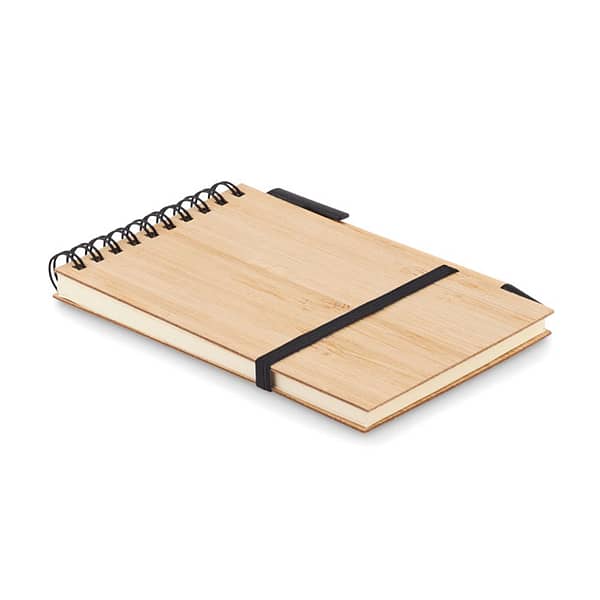 A6 bamboo notepad with pen