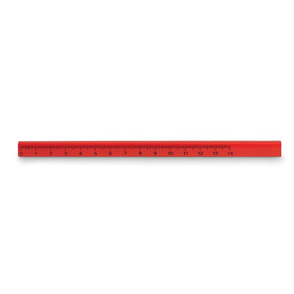 Pencil with logo MADEROS Pencil with logo in wood. Carpenters with 14 cm ruler. Available colors: White, Red, Black Dimensions: 17,5X1X0,8 CM Width: 1 cm Length: 17.5 cm Height: 0.8 cm Volume: 0.022 cdm3 Gross Weight: 0.01 kg Net Weight: 0.007 kg Depending on the surface we can use embroidery, engraving, 360° imprint or screen print.