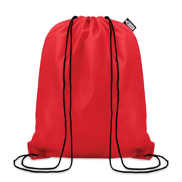 Drawstring bag with logo SHOOPPET. Drawstring bag with logo in 190T RPET with PP strings. Eco-friendly material made from recycled plastic bottles. Available colors: Red, Black, Blue, White, Orange, Royal Blue, Lime Dimensions: 36X40 CM Width: 40 cm Length: 36 cm Volume: 0.16 cdm3 Gross Weight: 0.028 kg Net Weight: 0.025 kg Depending on the surface we can use embroidery, engraving, 360° imprint or screen print.