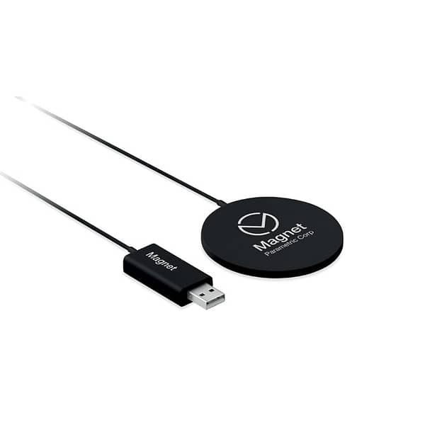 Wireless charger with logo THINNY Wireless charger with logo, output: DC 9V/1.1A (10W) for quick charging. Compatible latest androids, iPhone® 8, X and newer. Available color: Black, White Dimensions: Ø7X0,4 CM Height: 0.4 cm Diameter: 7 cm Volume: 0.198 cdm3 Gross Weight: 0.05 kg Net Weight: 0.034 kg Depending on the surface we can use embroidery, engraving, 360° imprint or screen print.