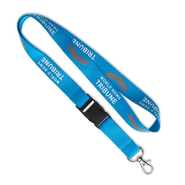 RPET lanyard with metal carabiner Made from recycled polyester (rPET) with a metal carabiner or choose from one of the other clip options. The ca. 90cm rPET ribbon is printed with your pantone colour matched logo designs on one or two sides. Magnus Business Gifts is your partner for merchandising, gadgets or unique business gifts since 1967. Certified with Ecovadis gold!
