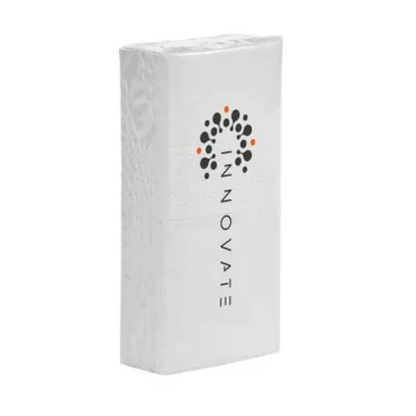 Tissues with logo in foil 10 soft 4-layer tissues in foil with closing strip, with direct printing Delivery time 2 weeks - 240 Pieces in a box Dimensions Article length 10.40 centimeter Article width 5.20 centimeter Article height 2.50 centimeter Magnus Business Gifts is your partner for merchandising, gadgets or unique business gifts since 1967. Certified with Ecovadis gold!