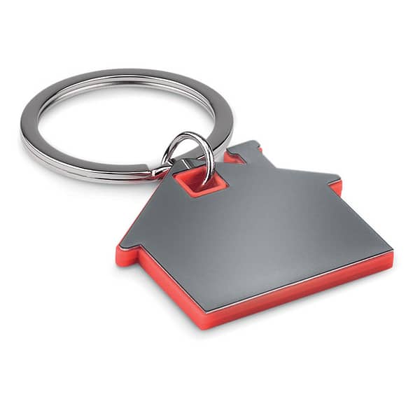 House shape plastic key ring