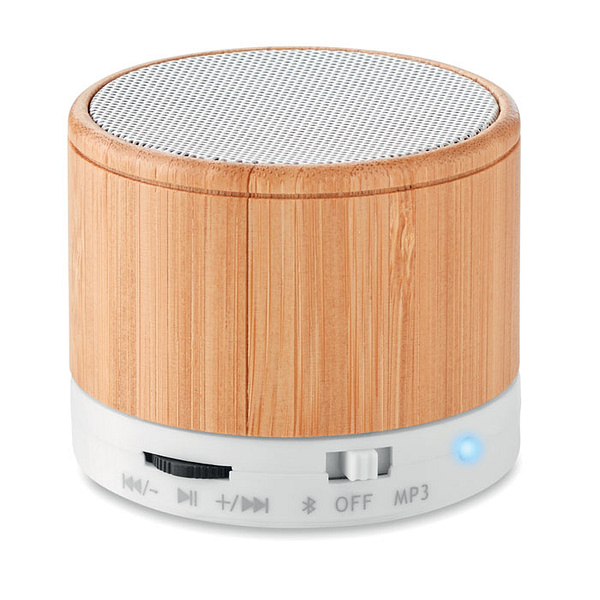 Round Bamboo wireless speaker