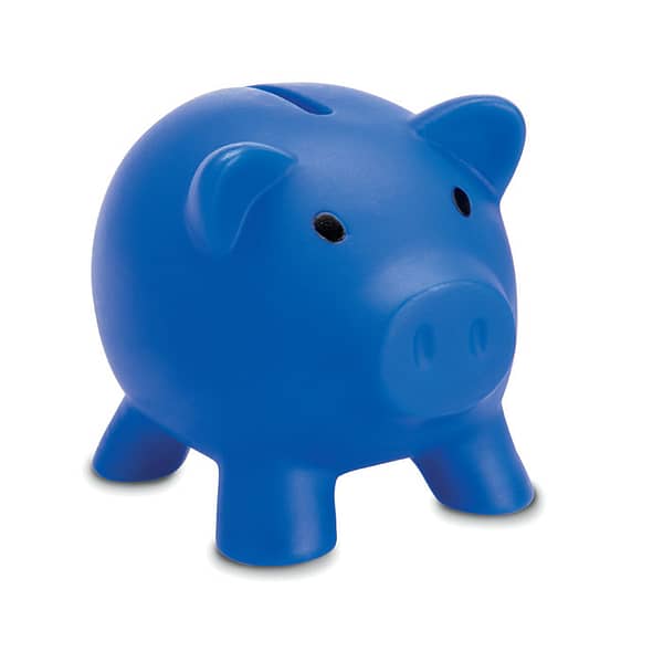 Gadget with logo Piggy bank SOFTCO Gadget with logo piggy bank in PVC With ABS stopper on the bottom. Depending on the surface we can use embroidery, engraving, 360° imprint or screenprint.