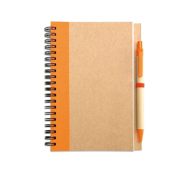 B6 recycled notebook with pen