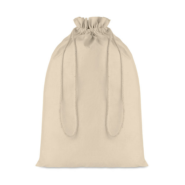 Gadget with logo Bag Beige TASKE LARGE Large gift cotton draw cord bag. Size approx. 30 x 47cm. 105 gr/m². Produced under a certified standard for the use of harmful substances in textile. Available color: Beige Dimensions: 30X47 CM Width: 47 cm Length: 30 cm Volume: 0.182 cdm3 Gross Weight: 0.043 kg Net Weight: 0.039 kg Magnus Business Gifts is your partner for merchandising, gadgets or unique business gifts since 1967. Certified with Ecovadis gold!