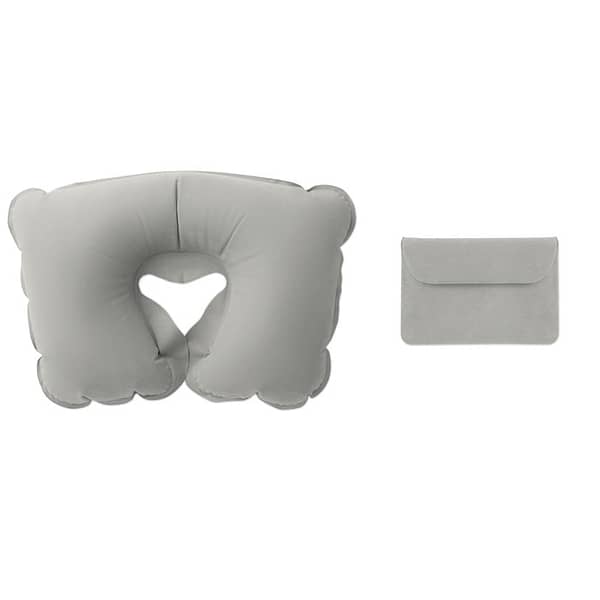 Inflatable pillow in pouch