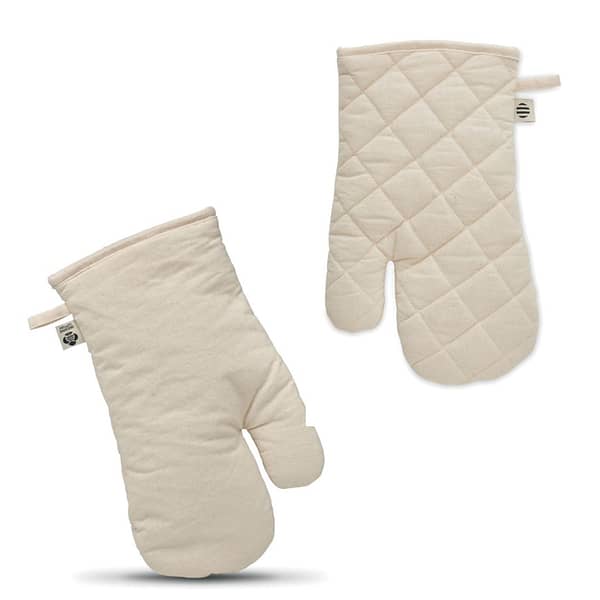 Kitchen gadget with logo Glove NEVON Branded with your logo to the front these soft gloves are the perfect giveaway for any food related business. Organic cotton kitchen oven glove. 170 gr/mÂ². Produced under a certified standard for the use of harmful substances in textile. Magnus Business Gifts is your partner for merchandising, gadgets or unique business gifts since 1967. Certified with Ecovadis gold 2022!