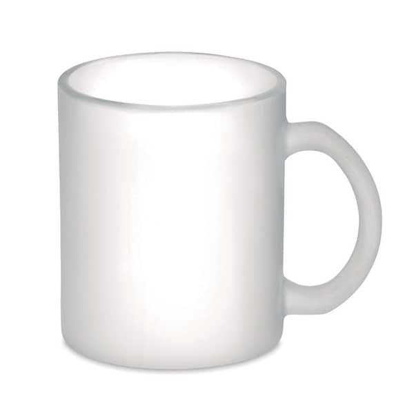 Mug with logo SUBLIMATT Mug in matt glass with logo 300 ml capacity with special coating for sublimation. Available color: White Dimensions: Ã˜8X9,5 CM Height: 9.5 cm Diameter: 8 cm Volume: 1.265 cdm3 Gross Weight: 0.371 kg Net Weight: 0.34 kg Magnus Business Gifts is your partner for merchandising, gadgets or unique business gifts since 1967. Certified with Ecovadis gold!