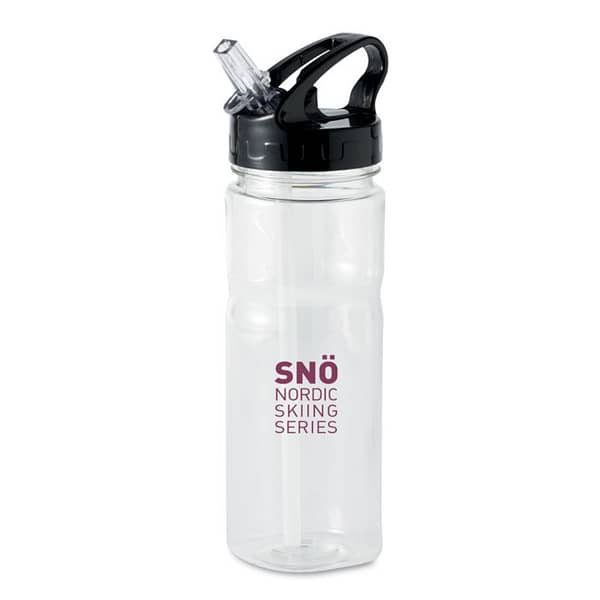 Water bottle with logo NINA Drinking bottle in PCTG which is BPA free with foldable mouthpiece on the lid. Capacity: 500 ml. Leak free. Available color: Transparent Dimensions: Ø5X21CM Height: 21 cm Diameter: 5 cm Volume: 1.201 cdm3 Gross Weight: 0.142 kg Net Weight: 0.117 kg Magnus Business Gifts is your partner for merchandising, gadgets or unique business gifts since 1967. Certified with Ecovadis gold!