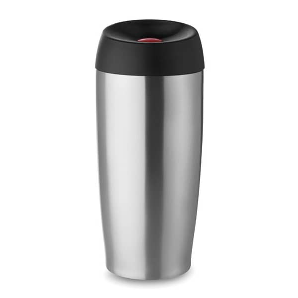 Cup with logo UPPSALA Double wall stainless steel travel cup with logo with securable PP lid that has a push function. Capacity: 350 ml. Leak free. Available color: Matt Silver Dimensions: Ø7,5X18.5CM Height: 18.5 cm Diameter: 7.5 cm Volume: 1.733 cdm3 Gross Weight: 0.363 kg Net Weight: 0.283 kg Magnus Business Gifts is your partner for merchandising, gadgets or unique business gifts since 1967. Certified with Ecovadis gold!