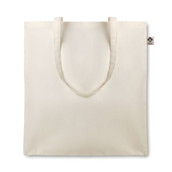 Gadget with logo Bag ORGANIC COTTONEL Organic cotton shopping bag with logo with long handles. 105 gr/m². Made from organic cotton produced under a certified label. Available color: Beige Dimensions: 38X42CM Width: 42 cm Length: 38 cm Volume: 0.204 cdm3 Gross Weight: 0.049 kg Net Weight: 0.045 kg Magnus Business Gifts is your partner for merchandising, gadgets or unique business gifts since 1967. Certified with Ecovadis gold!