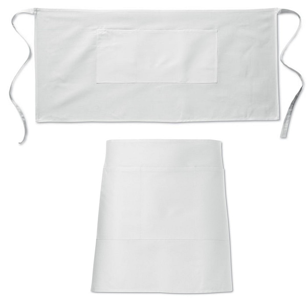 Waiters gadget with logo Apron JARED Waiter aprons to suit any professional's needs. Short version. 195 gr/m², 90% polyester / 10% cotton. All our aprons can be personalized with embroidery or print, so you can add your logo. Let your team look processional whilst promoting your business and services. Produced under a certified standard for the use of harmful substances in textile. Magnus Business Gifts is your partner for merchandising, gadgets or unique business gifts since 1967. Certified with Ecovadis gold 2022!