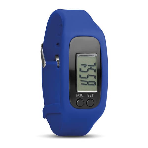 Gadget with logo Pedometer BRATARA Gadget with logo, Pedometer includes step, distance, time and calorie counter. 1 AG10 cell battery included. Available colors: Royal Blue, Black, White, Lime Dimensions: 25X2,6X1,3 CM Width: 2.6 cm Length: 25 cm Height: 1.3 cm Volume: 0.255 cdm3 Gross Weight: 0.046 kg Net Weight: 0.031 kg Depending on the surface we can use embroidery, engraving, 360° imprint or screen print.