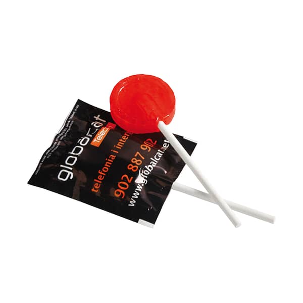 Lollipop with logo Flat round You give a nice giveaway with this lollipop with a personalized white foil. Choice of various fruit flavors, ask for the possibilities. Available color: White, Transparent Magnus Business Gifts is your partner for merchandising, gadgets or unique business gifts since 1967. Certified with Ecovadis gold!