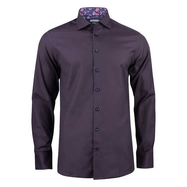 Shirt with logo Purple bow Slim Fit two tone seasonal color of sophisticated oxford fabric. With incredible 20% stretch weft way, makes this shirt soft, super comfortable & yet a Non-Iron shirt. Maybe our best take on smart-casual yet. Our guess is this model will quickly become one of your wardrobe essentials.  Magnus Business Gifts is your partner for merchandising, gadgets or unique business gifts since 1967. Certified with Ecovadis gold!
