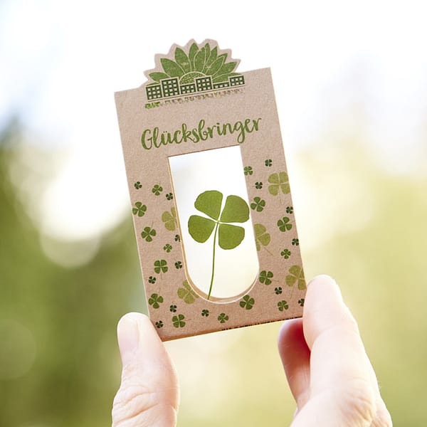 Four-Leaf Clover Lucky Charm Introducing our Four Leaf Clover Keepsake – a symbol of luck and positivity packaged in a small, elegant paper bag that becomes a canvas for personalization. This thoughtful and charming token is more than just a symbol; it's an embodiment of good fortune that you can share with others while leaving a lasting impression. Crafted with care and precision, our Four Leaf Clover Keepsake comes nestled within a quaint paper bag, creating an air of anticipation and charm. What makes this token truly special is the ability to personalize it with your logo and a custom message, turning a simple gesture into a unique and memorable experience. REQUEST A FREE QUOTE The easiest way to kick off your design process is to request a quote. In your request, you can share your idea, your deadline, and send us images of your character. Magnus Business Gifts is your partner for merchandising, gadgets or unique business gifts since 1967. Certified with Ecovadis gold!