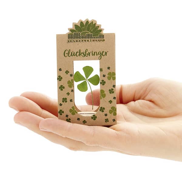 Four-Leaf Clover Lucky Charm Introducing our Four Leaf Clover Keepsake – a symbol of luck and positivity packaged in a small, elegant paper bag that becomes a canvas for personalization. This thoughtful and charming token is more than just a symbol; it's an embodiment of good fortune that you can share with others while leaving a lasting impression. Crafted with care and precision, our Four Leaf Clover Keepsake comes nestled within a quaint paper bag, creating an air of anticipation and charm. What makes this token truly special is the ability to personalize it with your logo and a custom message, turning a simple gesture into a unique and memorable experience. REQUEST A FREE QUOTE The easiest way to kick off your design process is to request a quote. In your request, you can share your idea, your deadline, and send us images of your character. Magnus Business Gifts is your partner for merchandising, gadgets or unique business gifts since 1967. Certified with Ecovadis gold!