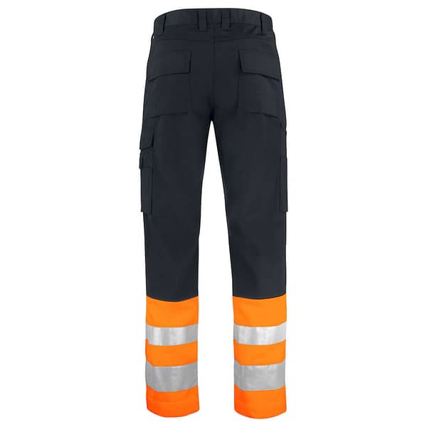 Projob High-rise Trousers with logo ISO 20471 Class 1 Trousers in easycare material made of polyester/cotton that ensures good retention of shape and color. Spacious front and side pockets. Two back pockets with flap. Leg pocket with flap and ruler pocket. Available color: Black/ Orange, Yellow/ Black, Yellow/ Navy Material: 65% polyester, 35% cotton 245 g/m² Magnus Business Gifts is your partner for merchandising, gadgets or unique business gifts since 1967. Certified with Ecovadis gold!