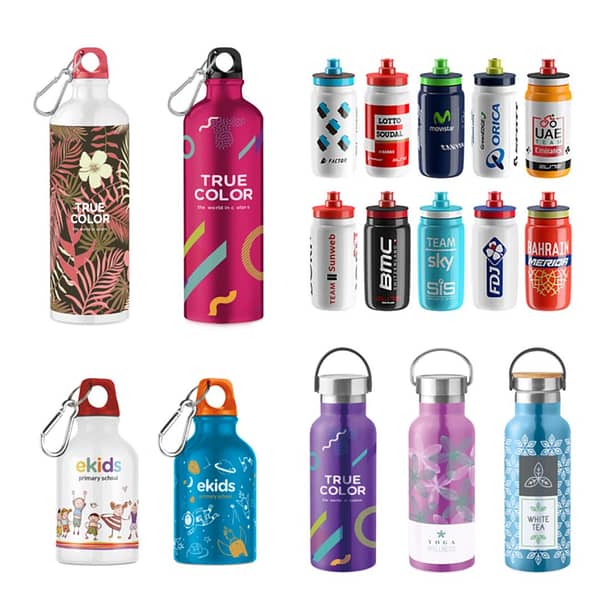 Custom Made Water bottles Introducing our Custom Made Water Bottles - a perfect blend of style and functionality tailored to your preferences. Design your own Water bottle in the Pantone matched color of your choice and personalize it further by selecting your favorite lid. Choose the perfect size for your hydration needs, with contents ranging from 300ml to 750ml. Our bottles are expertly crafted in high-quality materials, including aluminum, stainless steel, and MDE plastics, ensuring durability and a sleek finish. Add a touch of personalization with a 1 or 2 color silkscreen logo (max. 5x10cm), or opt for a 360° full-color imprint to make a bold statement. REQUEST A FREE QUOTE The easiest way to kick off your design process is to request a quote. In your request, you can share your idea, your deadline, and send us images of your character. MOQ required. Magnus Business Gifts is your partner for merchandising, gadgets or unique business gifts since 1967. Certified with Ecovadis gold!