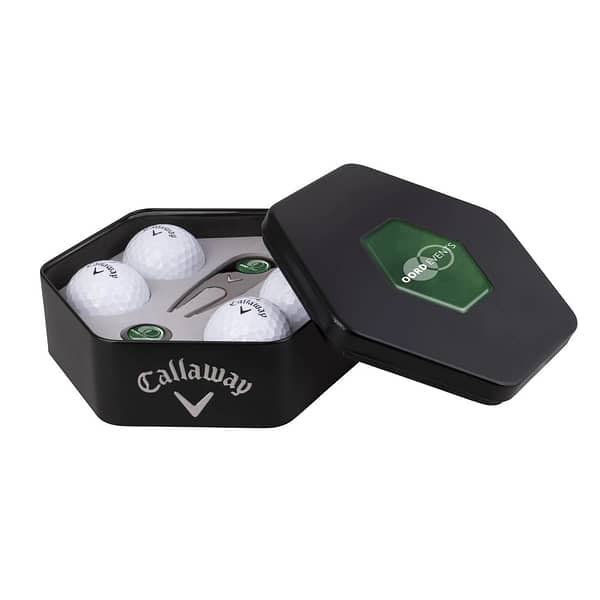 Golf Gift Pack with logo Elevate Your Golfing Experience with Our Premium Golf Gift Pack Looking for the perfect gift for the golf enthusiast in your life? Look no further than our luxurious golf gift packs, thoughtfully curated to enhance every aspect of the golfing experience. Our gift packs come beautifully presented in a luxurious packaging or a stylish organic cotton gift bag , complete with a glistening stainless steel plaque adorning the lid. Inside, recipients will discover: Golf Towel: Our premium golf towel is not only functional but also stylish, featuring intricate embroidery for added flair. Crafted from high-quality materials, it provides excellent absorbency and durability round after round. Available in 12 different colors, you can choose the perfect shade to suit any golfer's style. Pitchfork with Ball Marker: Say goodbye to misplaced ball markers with our sleek metal pitchfork. Equipped with a magnetic ball marker, it ensures quick and easy access on the green, helping golfers maintain focus and efficiency during play. Golf Balls: Experience unparalleled performance with three golf balls included in the gift pack. Renowned for their exceptional feel and distance, these balls are trusted by professional and amateur golfers alike. REQUEST A FREE QUOTE The easiest way to kick off your design process is to request a quote. In your request, you can share your idea, your deadline, and send us images of your character. MOQ required. Magnus Business Gifts is your partner for merchandising, gadgets or unique business gifts since 1967. Certified with Ecovadis gold!