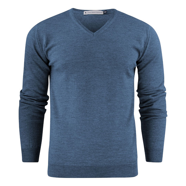 V-Neck Sweater with logo Introducing our premium men's V-neck sweater, expertly crafted for the modern gentleman who values both style and quality. Made from luxurious Baruffa merino wool, this sweater exudes sophistication and comfort, making it a versatile addition to any wardrobe. Our V-neck sweater is a testament to superior craftsmanship and attention to detail. Made from fine Baruffa merino wool, it offers unparalleled softness and warmth, ensuring you stay cozy and stylish no matter the occasion. The double-fold single stitching at the neck provides added durability and a clean polished finish. The 1 x 1 rib at the hem and sleeves adds a touch of texture and dimension to the design. Whether you're dressing up for a business meeting or enjoying a casual outing with friends, this sweater strikes the perfect balance between comfort and sophistication. With your logo prominently displayed on the chest, you can showcase your brand with pride while adding a personal touch to your attire. Magnus Business Gifts is your partner for merchandising, gadgets or unique business gifts since 1967. Certified with Ecovadis gold!