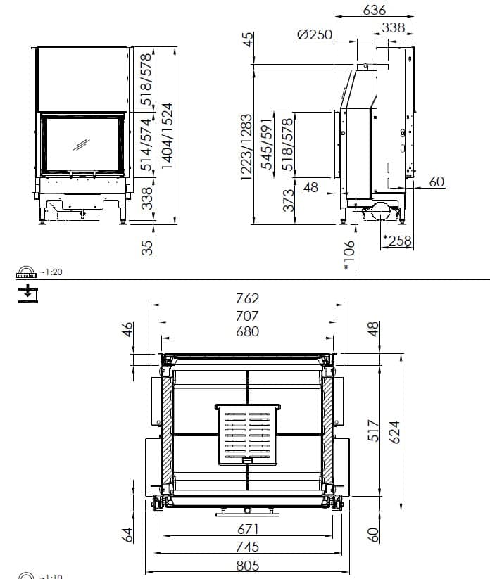  Spartherm Linear Tunnel 67x51 (vaste greep, 1-zijdige liftdeur)-line_image
