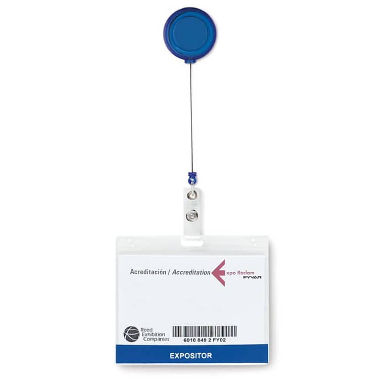 Badge holder LADES Badge holder with logo and metallic clip. Depending on the surface we can use embroidery, engraving, 360Â° imprint or screen print.