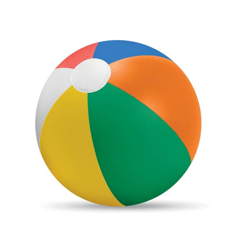Beach gadget with logo beach ball PLAYTIME Beach gadget with logo inflatable beach ball with colored stripes. Inflated: Ã˜23,5cm Depending on the surface we can use embroidery, engraving, 360Â° imprint or screen print.