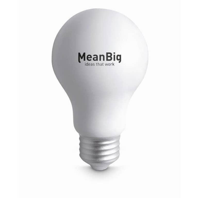 Gadget with logo Anti-stress LIGHT Gadget with logo Anti-stress lamp in light bulb shape. PU material. Depending on the surface we can use embroidery, engraving, 360Â° imprint or screen print.