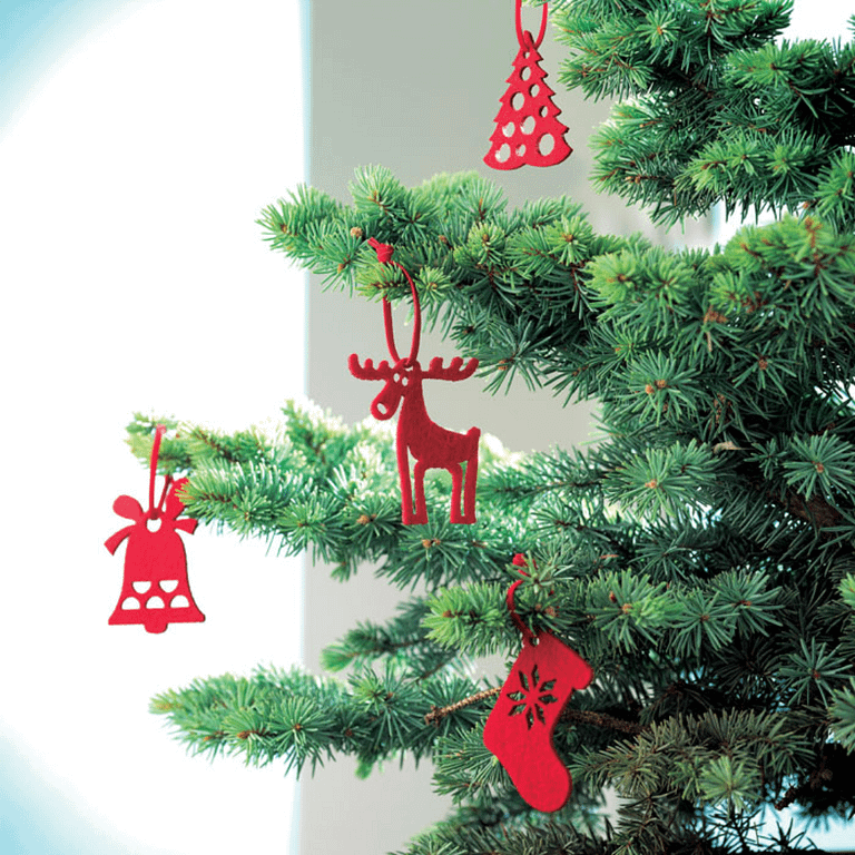 Christmas gadget Tree hangers ROUGE Set of 6 red felt tree hangers in 6 different designs: tree, snowflake, bell, boot, poinsettia and reindeer. Available color: Red Dimensions: 6 CM Length: 6 cm Volume: 0.151 cdm3 Gross Weight: 0.013 kg Net Weight: 0.006 kg Magnus Business Gifts is your partner for merchandising, gadgets or unique business gifts since 1967. Certified with Ecovadis gold!