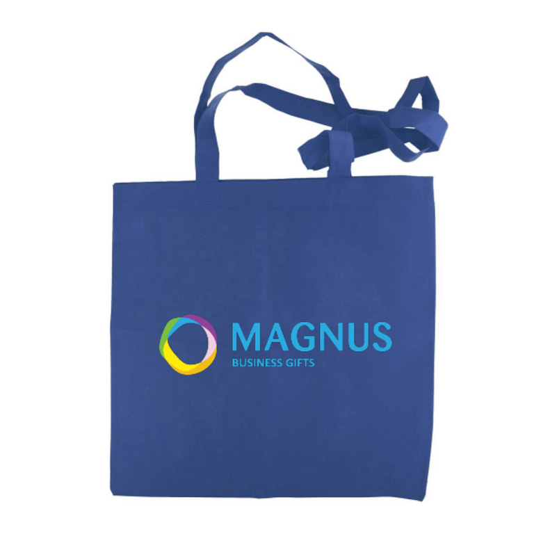 Gadget with logo Totebag TOTECOLOR Non-woven shopping bag with logo made in 80 gr/m² material. Available color: Royal Blue, Red, Fuchsia, Orange, Yellow, Ivory, Green, Turqouise, Blue, White, Black, Grey Dimensions: 40X40 CM Width: 40 cm Length: 40 cm Volume: 0.326 cdm3 Gross Weight: 0.042 kg Net Weight: 0.039 kg Magnus Business Gifts is your partner for merchandising, gadgets or unique business gifts since 1967. Certified with Ecovadis gold!