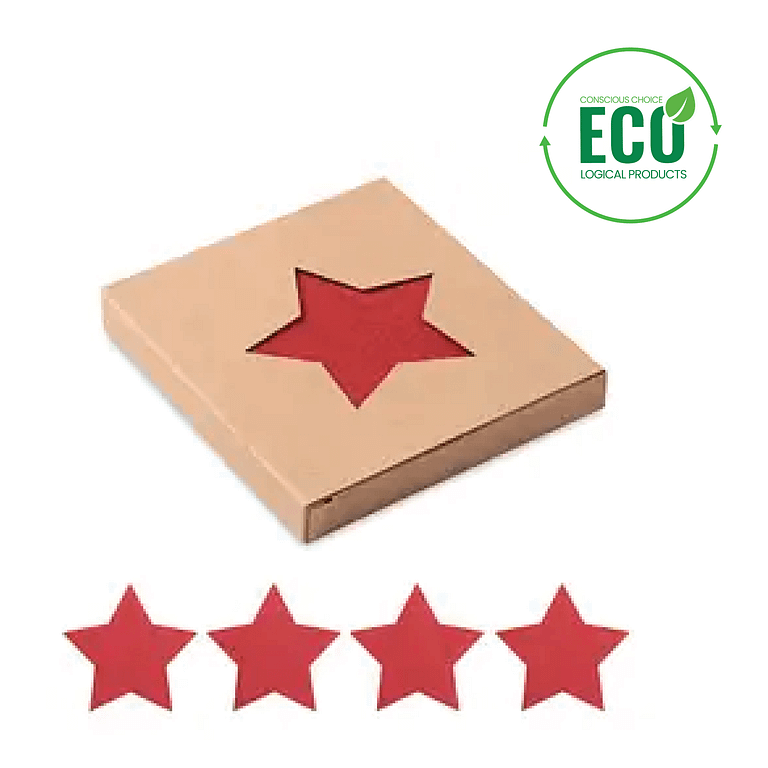 Christmas gadget coasters star shaped STARGUARD Set of 4 RPET felt coasters in star shape presented in kraft box. These coasters are made from recycled PET material and will protect your table from stains. The star shape coasters will be a subtle Christmas decoration in your home. Magnus Business Gifts is your partner for merchandising, gadgets or unique business gifts since 1967. Certified with Ecovadis gold!