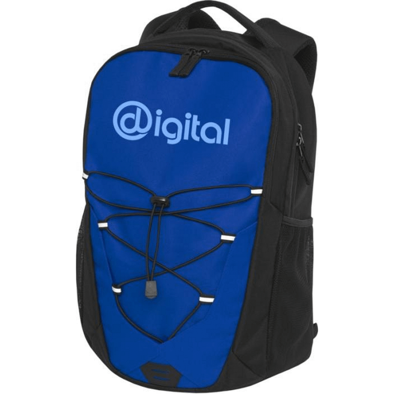 Laptop bag with logo Trails Laptop bag with logo with colored facing and elastic cord with reflective accents on the front panel. Features two external water bottle meshed pockets, front compartment with several small divisions,Â  Â  Â  Â  Â  Â  Â  Â  Â  Â  Â  Â  Â  Â  Â  Â  Â  Â  Â  Â  Â  Â  Â  Â  Â  Â  Â  Â  Â  Â  Â  Â  Â  Â  Â  Â  Â  Â  Â  Â  Â  Â  Â  Â  Â  Â  Â  Â  Â  Â  Â  Â  Â  Â  Â  Â  Â  Â  Â  Â  Â  Â  Â  Â  Â  Â  Â  Â  Â  Â  Â  Â  Â  Â  Â  Â  Â  Â  Â  Â  Â  Â  Â  Â a hook for easy storage, and a 12" tablet sleeve. The backpack has a padded reinforced handle and a comfortable padded back. Fits a 15.6" laptop in a padded sleeve inside the main compartment. 300D of Polyester, 600D of Polyester. 24L. Depending on the surface we can use embroidery, engraving, 360Â° imprint or screen print.