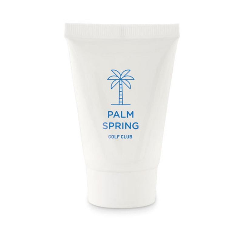 Beach gadget with logo sunscreen SUNCARE TUBE Beach gadget with logo tube sunscreen lotion with SPF25. 45 ml. Depending on the surface we can use embroidery, engraving, 360° imprint or screen print.