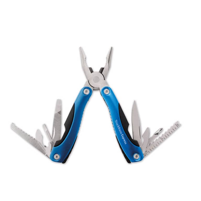 Gadget with logo Multitool ALOQUIN Foldable multi-tool knife in stainless steel with logo. Includes 9 tool functions in ABS including 600D polyester pouch. Available color: Blue, Black Dimensions: 11X5X2CM Width: 5 cm Length: 11 cm Height: 2 cm Volume: 0.228 cdm3 Gross Weight: 0.218 kg Net Weight: 0.208 kg Magnus Business Gifts is your partner for merchandising, gadgets or unique business gifts since 1967. Certified with Ecovadis gold!