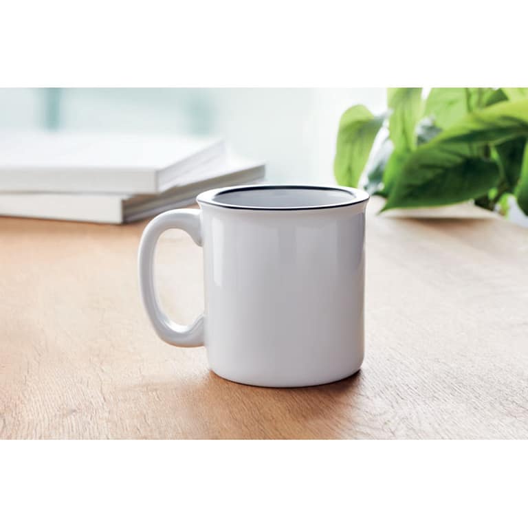 Mug with logo TWEENIES SUBLIM Ceramic vintage style mug with special coating for sublimation print. Bulk packing. Capacity: 240ml. Available color: Black Dimensions: Ø8,5X8,5 CM Height: 8.5 cm Diameter: 8.5 cm Volume: 0.93 cdm3 Gross Weight: 0.351 kg Net Weight: 0.321 kg Magnus Business Gifts is your partner for merchandising, gadgets or unique business gifts since 1967. Certified with Ecovadis gold!