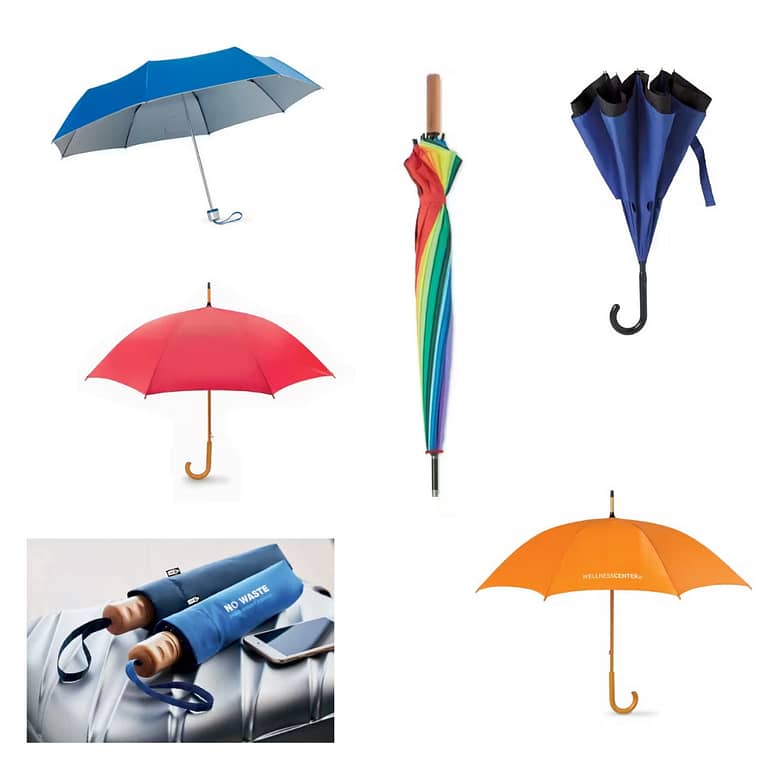 QUALITY UMBRELLAS AND PONCHOS IN YOUR BRANDING Magnus Business Gifts has a large offer of quality umbrellas with logo and ponchos to create more visibility for your organisation. An umbrella with your logo is a budget friendly gadget to promote any organisation, event or brand. Our ponchos en umbrellas are available in various styles and many colors ready to be printed with your logo. Ask our team now what you can do with your budget to create you the perfect rain outfit.