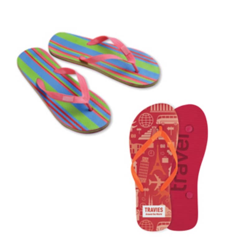 Triple layer beach slippers with logo