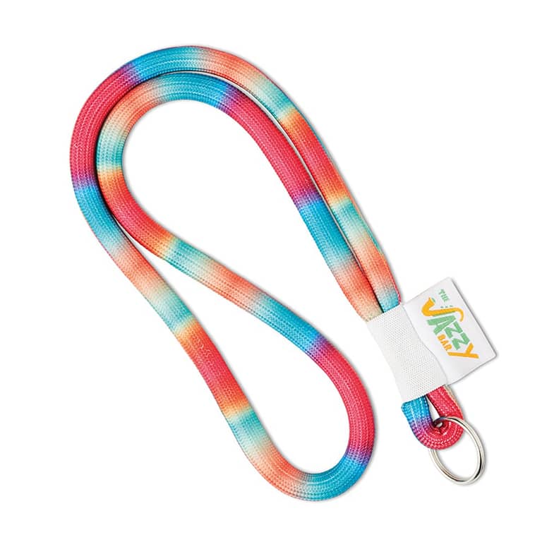 Full colour cord lanyard with woven label