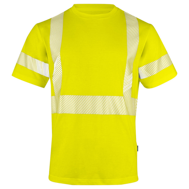 Projob T-Shirt with logo ISO20471 Class 3 Double-sided T-shirt in polyester-cotton. Cotton on the inside for increased wearing comfort. Sealed and segmented reflective strips with stretch from 3M Available color: Yellow Material: 65% polyester, 35% cotton, 180 g/m² Magnus Business Gifts is your partner for merchandising, gadgets or unique business gifts since 1967. Certified with Ecovadis gold!