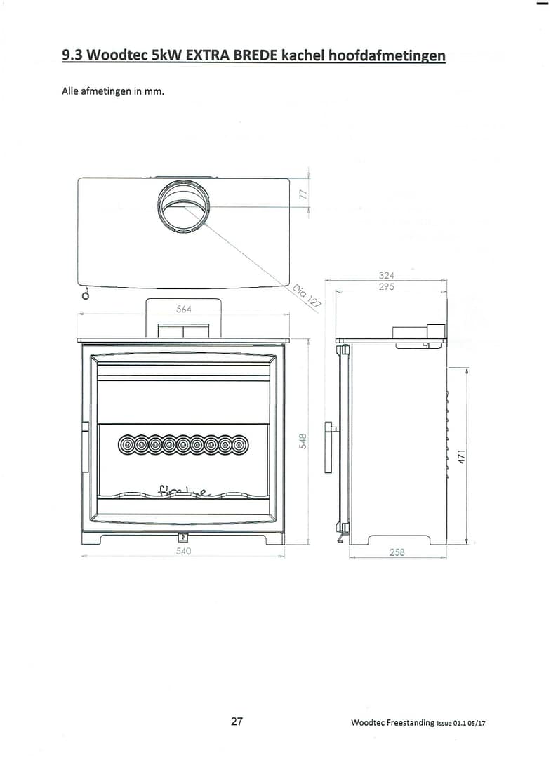 Charlton & Jenrick Fireline Woodtec 5 kW-XW extra breed 564 mm-line_image