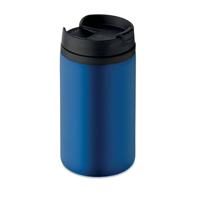 FMug with logo FALUN Mug with logo with double wall stainless steel. Leak free with inner PP. Capacity: 250 ml. Depending on the surface we can use embroidery, engraving, 360° imprint or screen print.